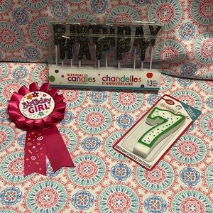 🌟❣️4/$10❣️🌟NWT Birthday Candles and Bday girl Ribbon Bundle